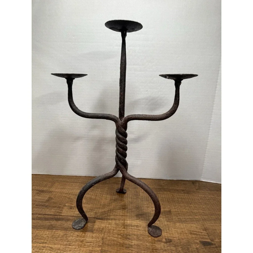 Cast iron candle stand/older, vintage, rustic, farmhouse core